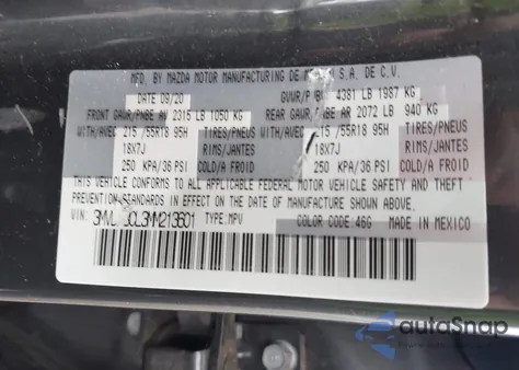 2021 Mazda Cx-30 Preferred z USA, uszkodzony, nr VIN 3MVDMBCL3MM213601